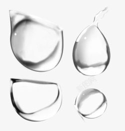 水玻璃水珠水滴水珠水的形态插图特写露珠水蓝色密集摄素材