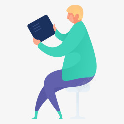 扁平化卡通商务办公人物数据图banner海报H5动素材