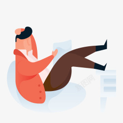 扁平化卡通商务办公人物数据图banner海报H5动素材