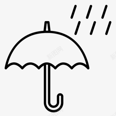 雨umberella气象雨图标
