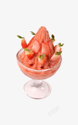草莓沙冰素材