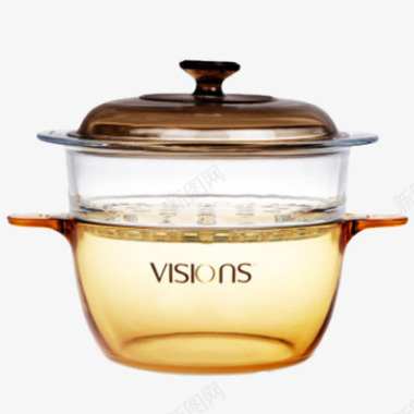 康宁VISIONS晶彩透明蒸锅玻璃汤锅蒸格图标
