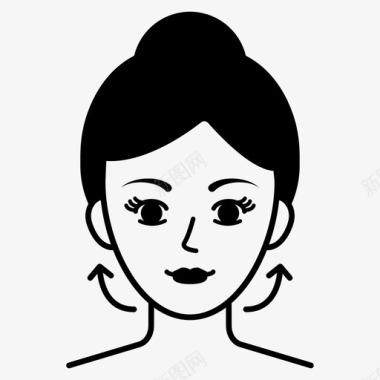 女人素描提皮美容整容图标