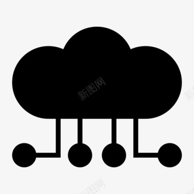 云服务器云计算网络云托管服务器云网络图标