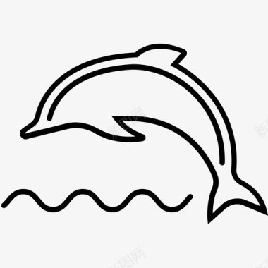 海豚海豚动物水生图标