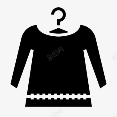 黑色衣服女孩采购产品衣服布料女孩衣服图标