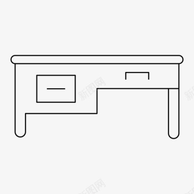 办公装饰书桌装饰家具图标