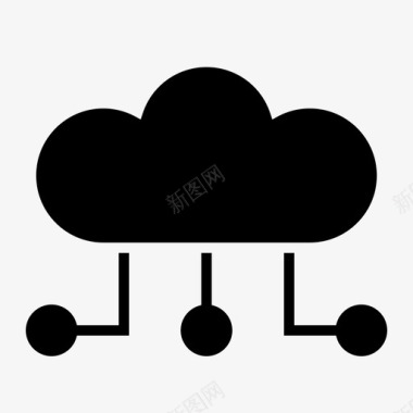 云服务器云计算网络云托管服务器云网络图标