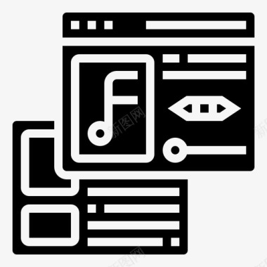 流线播放列表收听音乐图标