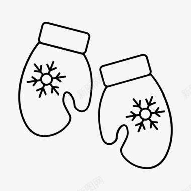 冬天的手套挂手套圣诞节手套图标