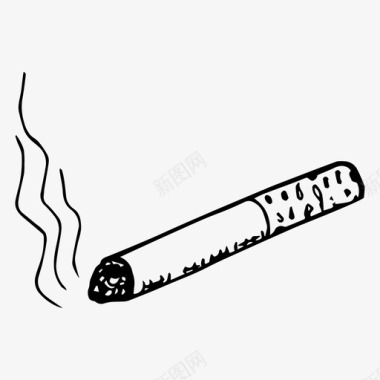 不抽烟抽烟素描图标