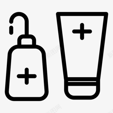 洗发水和肥皂洗浴设备图标