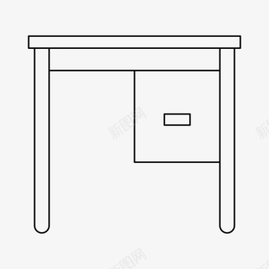 木制桌子办公桌装饰家具图标