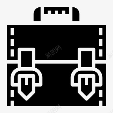 蓝色商务包公文包包商务图标