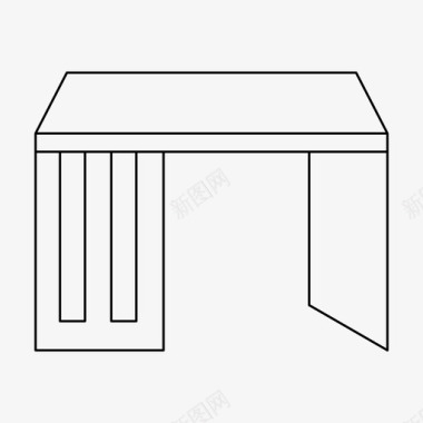 经典大办公桌办公桌家具办公室图标