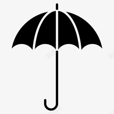 下雨天伞保护下雨图标