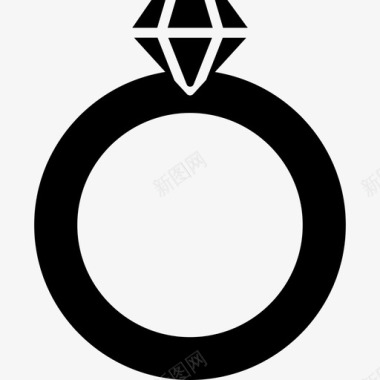 心形戒指戒指珠宝爱情图标
