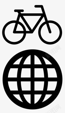 自行车环游生态星球图标