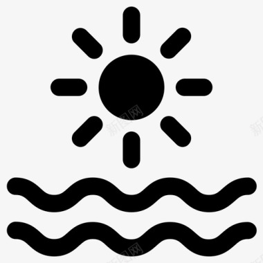 海洋夏天太阳图标