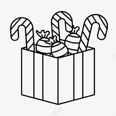 盒子里的糖果圣诞节圣诞老人图标