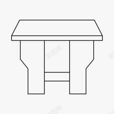 办公装饰桌子装饰家具图标