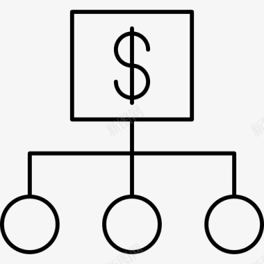 详细的图标网络连接美元图标