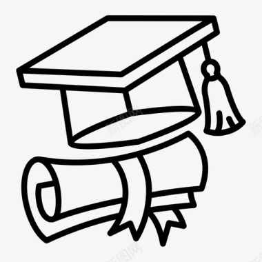 学历帽子证书图标