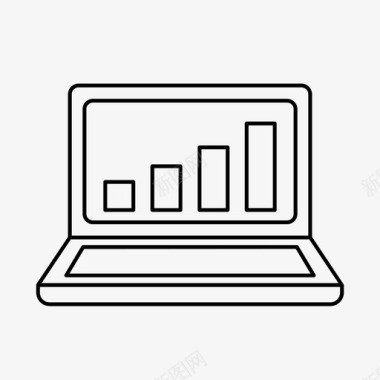 电脑展示图表笔记本电脑图表商业金融图标