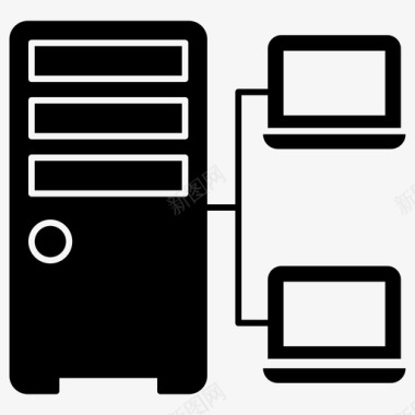 数据共享服务器网络数据服务器数据共享图标