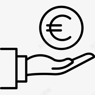 火焰欧元图标捐款银行美元图标