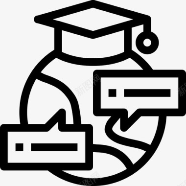 思考矢量素材教育创造学习图标