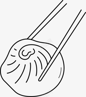 饺子素材棒子抱包子中国菜饺子图标
