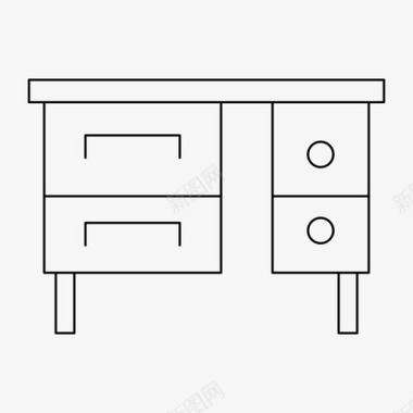 木制桌子书桌装饰家具图标