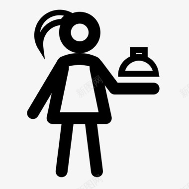 服务员女性餐厅图标