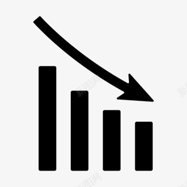 碳排放趋势下降趋势财务损失图标