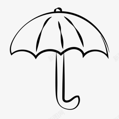 下雨天拉手伞户外下雨图标