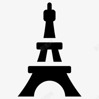 巴黎城市埃菲尔铁塔图标