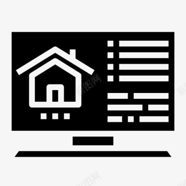 房地产图标矢量图找房子网上房地产经纪人图标