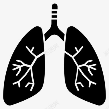 天然美容人肺向量支气管人体器官图标