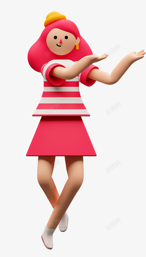 3D卡通美女插画图png免抠素材_88icon https://88icon.com 卡通 美女 插画 画图