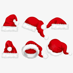 六个角度的圣诞帽素材