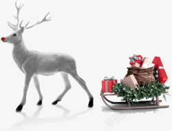 圣诞节麋鹿送礼圣诞小车素材