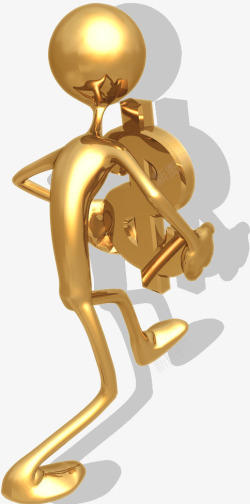 黄金3D小人物金属3d人物素材