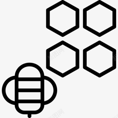 三只蜜蜂农场和蜜蜂农业蜂蜜图标