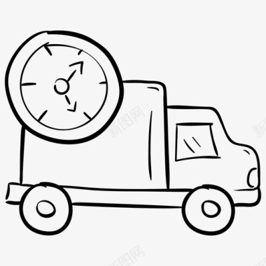 交货准时交货货物送货车图标