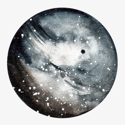手绘未来科技科幻线框宇宙时光太空星球设计插图素材