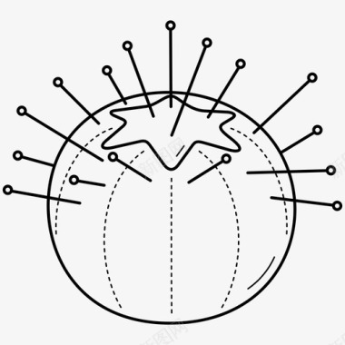 绣针针垫针垫图标