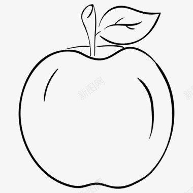 苹果苹果带叶水果图标