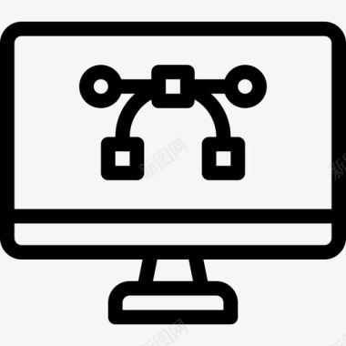 计算机软件计算机创意设计思维图标