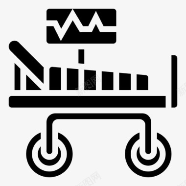 病床病床医疗保健病人图标